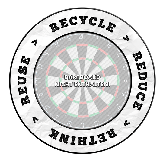 McDart Recykling Zmniejszenie Przemyślenie Ponowne użycie Tarcza do darta Ein weiterer Dartboard-Surround Ring ist abgebildet. Das Motiv zeigt klassische Zahlenanordnung.