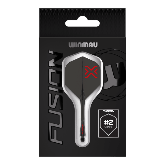 System wałów lotniczych Winmau Fusion Blade X No2 Standard – czarny Das Bild zeigt das Winmau Fusion Blade X No2 Standard Flight-Shaft-System in Schwarz. Es verbindet ein Flight mit einem Schaft in elegantem, schwarzem Design.