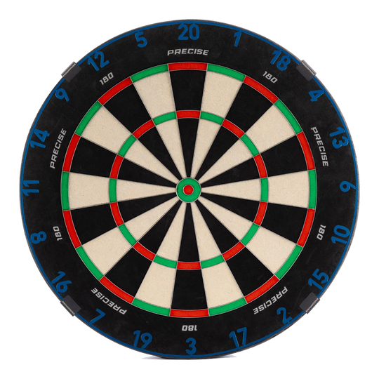 Precyzyjna stalowa tarcza do darta Endorphine 180 z pierścieniem numerycznym - Arctic Blue Das ist das Precise 180 Endorphine Steeldartboard mit Nummernring in Arctic Blue. Das Dartboard wird in leuchtendem Blau gezeigt.