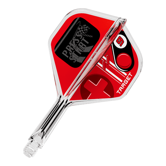 Zu sehen ist ein einzelner Dart Flight mit der Bezeichnung 410585 Target K-Flex PressStart No2 Standard 19mm. Es handelt sich um Zubehör für das Dartspiel.