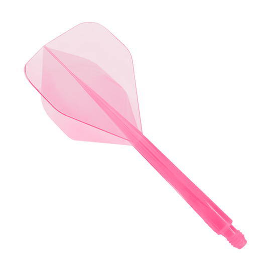 Condor_AXE_Neon_Flight_System_Pink_Standard_1 Das Bild zeigt das Produkt "Condor Axe Neon Pink Flight-System Standard". Es handelt sich um ein leuchtend pinkes Dart-Flightsystem mit standardmäßiger Flügelform.