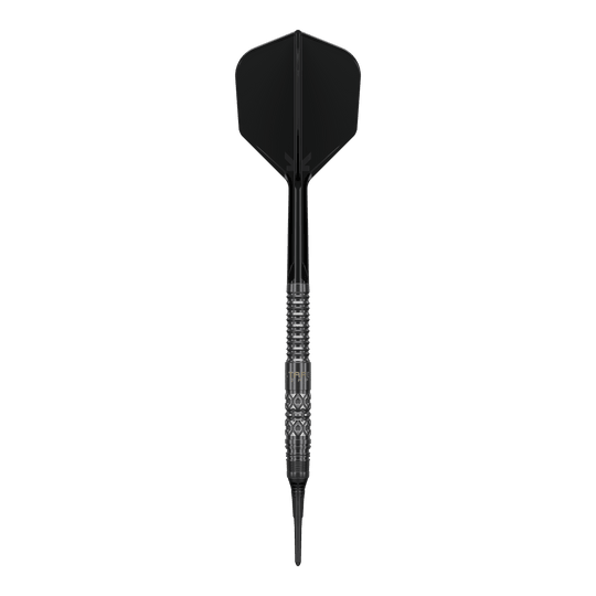 Lotki miękkie Target Black Marque Creed - 21,5 g Abbildung der Target Black Marque Creed Softdarts mit einem Gewicht von 21,5g. Die Besonderheiten der Darts sind gut erkennbar.