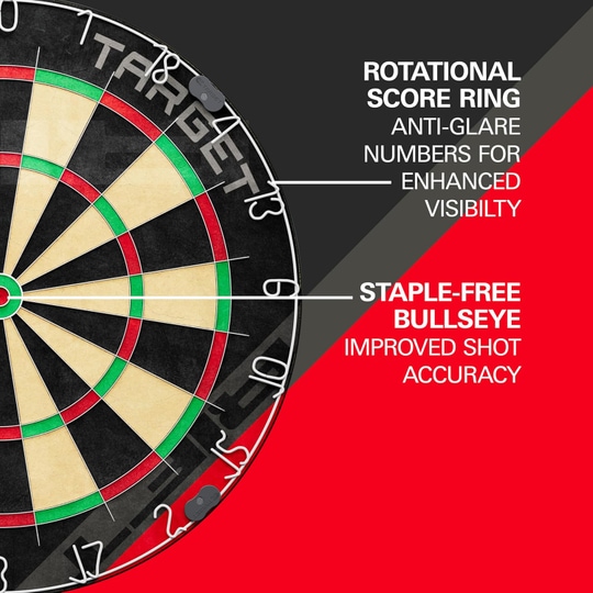 Zestaw tarcz do darta Target Rift ze stali Abgebildet ist das Target Rift Steeldartboard Set. Das Set enthält eine hochwertige Steeldartscheibe.
