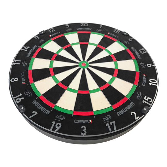 Abgebildet ist ein Dartboard. Das Bild zeigt das Modell '3060_Winmau_Blade_360_Steeldartboard_2_(1)'.