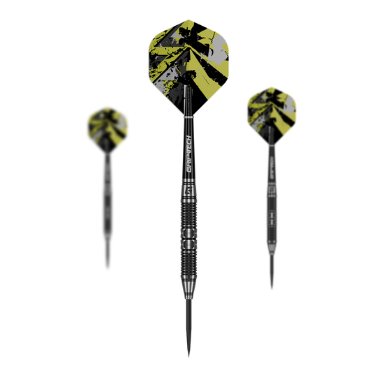 Stalowe lotki GOAT Dumbbell Auf dem Foto ist das Set GOAT Dumbbell Steeldarts zu sehen. Das Set enthält mehrere Steeldarts.