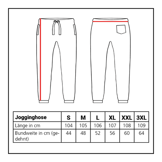 Spodnie dresowe Lion Collection Abgebildet ist die Größentabelle für die Löwen Kollektion Jogger. Die Tabelle hilft bei der Auswahl der passenden Größe.