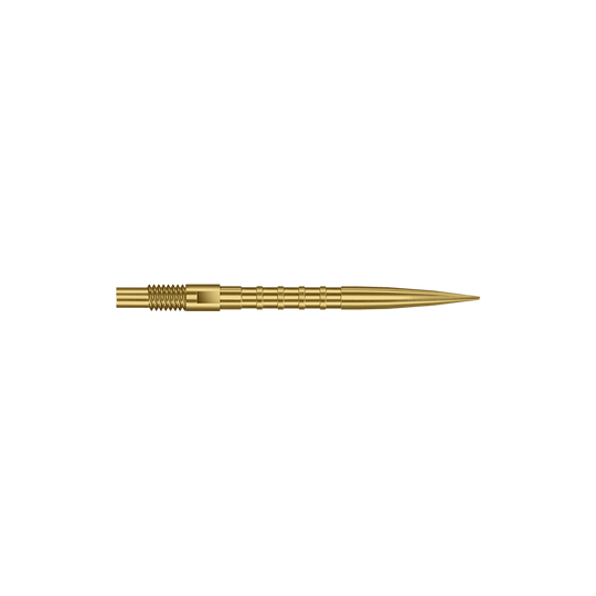 Końcówki do lotek Harrows Quick Point Heavy Metal – złote Diese Abbildung zeigt goldene Dartspitzen mit Heavy Metal Grip, 26 mm. Die Spitzen sind besonders für präzises Darten geeignet.