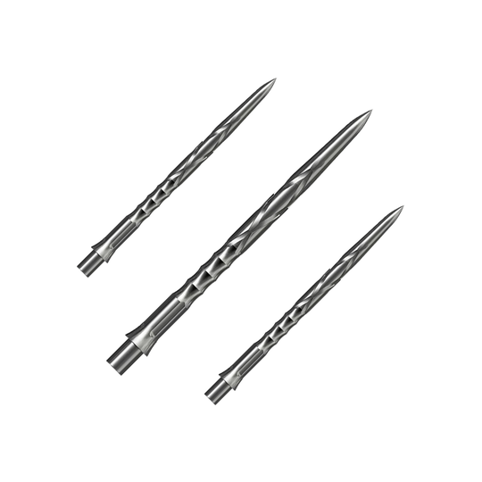 Stalowe groty do lotek Caliburn System - HAN G2 - Srebrne Das Bild zeigt Steeldartspitzen des Caliburn Evo Systems in Silber, 36mm. Die Spitzen sind für Steeldarts geeignet.