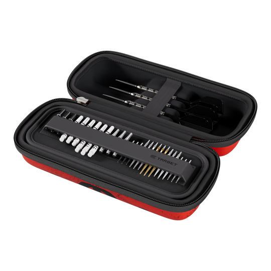 Das Foto zeigt das Target Star Wars Boa Dartcase mit Darth Maul Design. Das Produkt ist für den Transport von Darts und Zubehör gedacht.