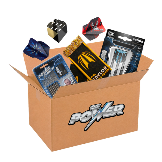 McDart Mystery Box - Phil Taylor Softdart Zu sehen ist die McDart Mystery Box - Phil Taylor Softdart. Das Produkt richtet sich an Fans von Phil Taylor Softdarts.