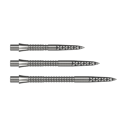 Końcówki do lotek Mission Caliburn EVO z logo GV – srebrne Mission Caliburn EVO Dartspitzen GV-Logo in Silber. Diese Dartspitzen sind hochwertiges Zubehör für das Darts-Spiel.