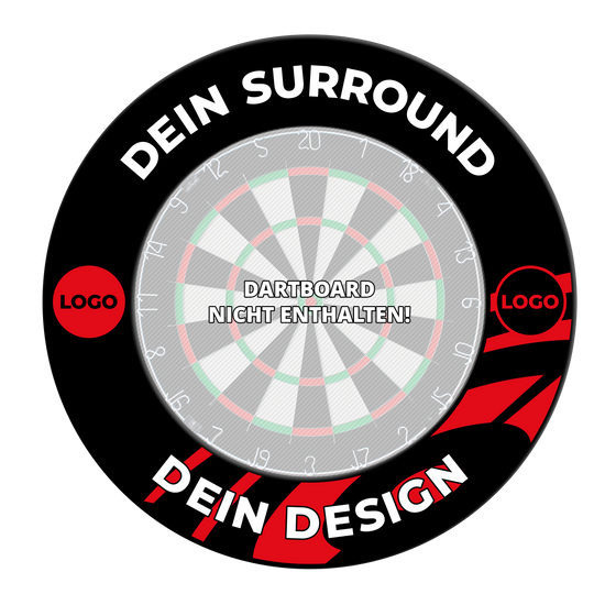 Ein Bild mit dem Namen MSF-Schwarz_Dartboard_Surround_Wunschdruck_Schwarz_3. Es zeigt vermutlich eine weitere Ansicht eines schwarzen Dartboard-Surrounds mit Wunschdruck.