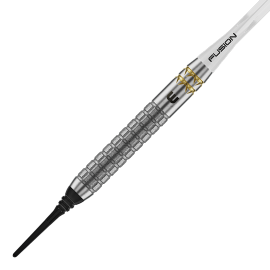 Miękkie rzutki Winmau Gian Van Veen W-MAX - 18g Winmau Gian Van Veen W-MAX Softdarts - 18g sind auf dem Bild abgebildet. Die Darts sind in einer Seitenansicht zu sehen.