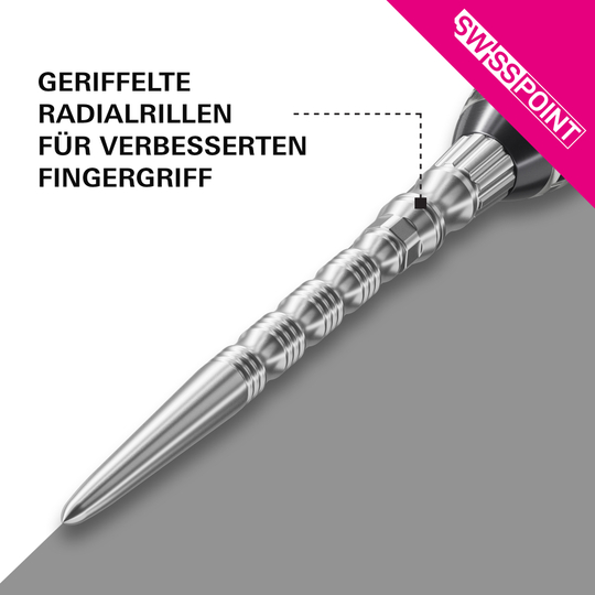 Stalowe groty do lotek Target Signature Swiss Point TRB - srebrne Abgebildet ist das Produkt Target Signature Swiss Point TRB Steeldartspitzen - Silber. Es handelt sich um silberne Dartspitzen für Steeldarts.