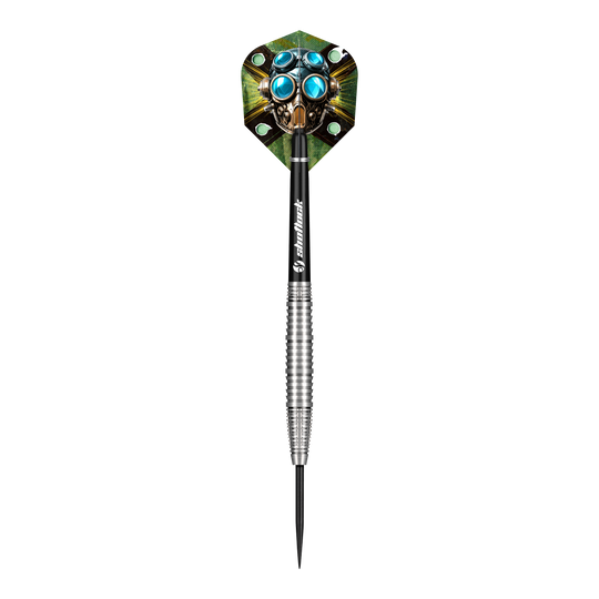 Stalowe lotki Shot Badlands Krush Das Bild zeigt die Shot Badlands Krush Steeldarts. Es handelt sich um spezielle Steeldarts für Präzisionsspiel.