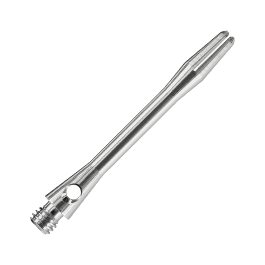 Das Bild zeigt einen Harrows Keramic Shaft in der Farbe Gun Metal. Es handelt sich um einen glatten, metallischen Dartshaft mit Schraubgewinde.